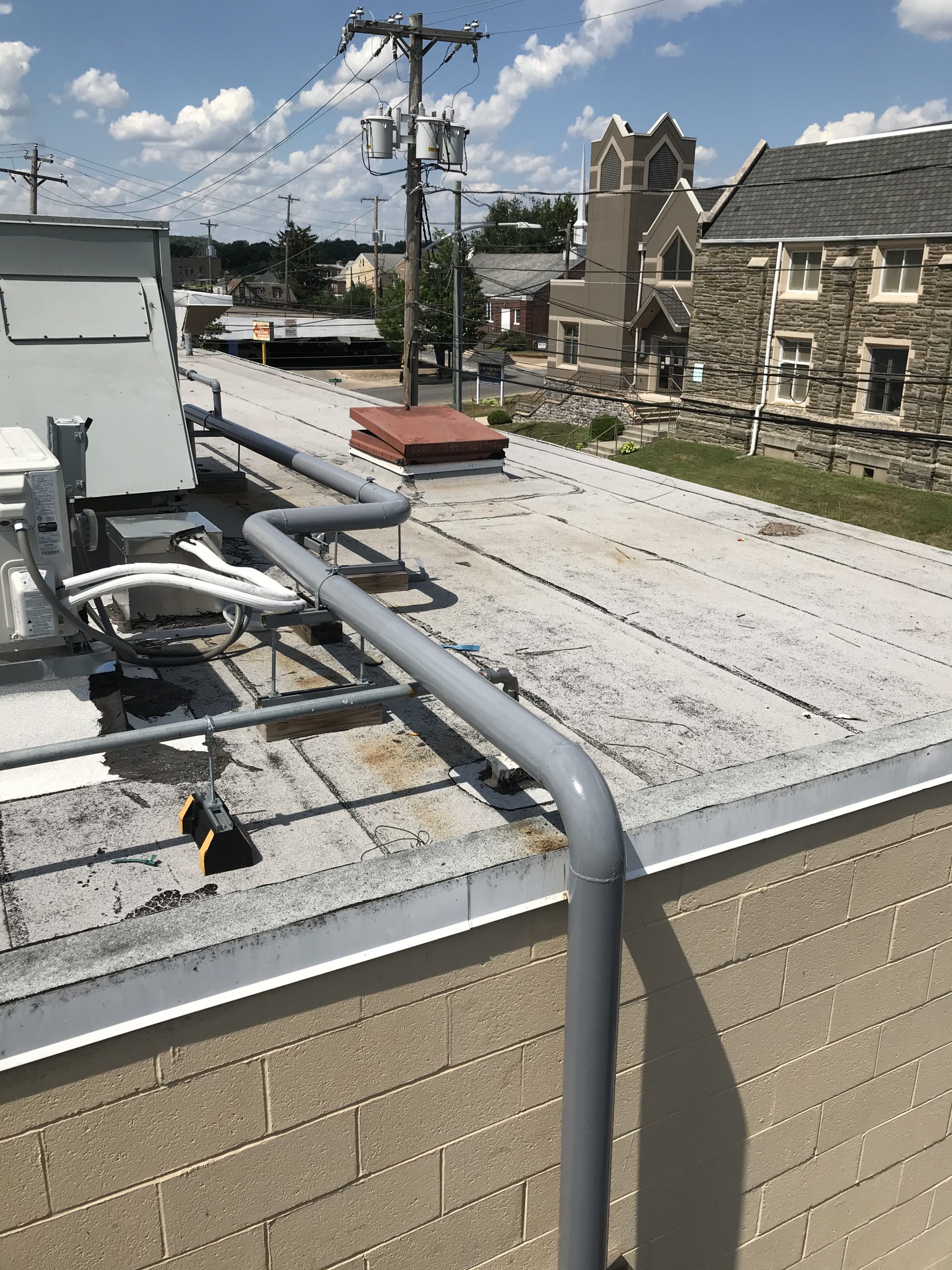 Natural Gas Pipeline Installed on Rooftop